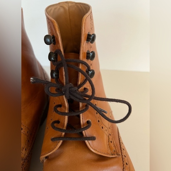 3DM Lifestyle Men\'s Leather Wingtip Brogue Boot Tan, size 12